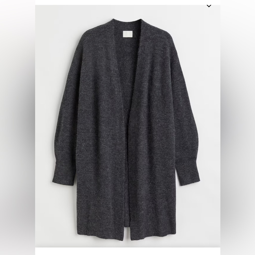 H & M Charcoal Grey Open Front Cardigan